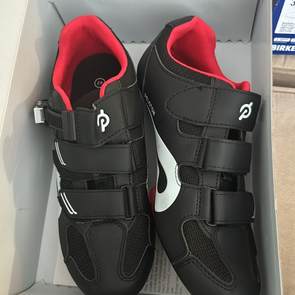 Peloton Black and Red Athletic Shoes